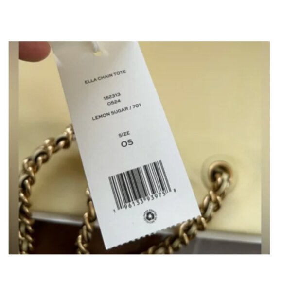 ✨Tory Burch Ella Chain Tote in Lemon Sugar + Gift Bag ✨ - Picture 4 of 5